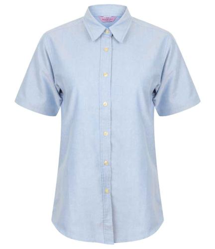 Henbury Lds S/S Oxford Shirt - Blue - 3XL